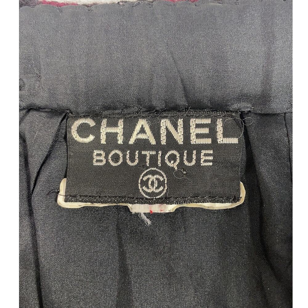 CHANEL Boutique Vintage Tweed Skirt Fuschia Black Check US 8 - Picture 3 of 6